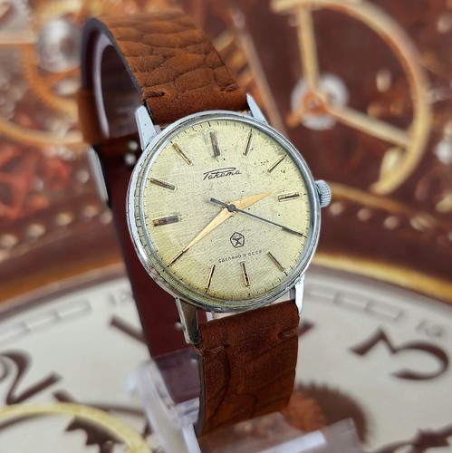 Orologio Vintage URSS RAKETA, "Jeans" Quadrante Giallo Orologio da Polso Sovietico Meccanismo 2609 - Foto 12 di 21