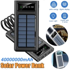 2025 Super 40000000mAh Solar Power Bank 4 USB Portable Charger For Cell Phone US