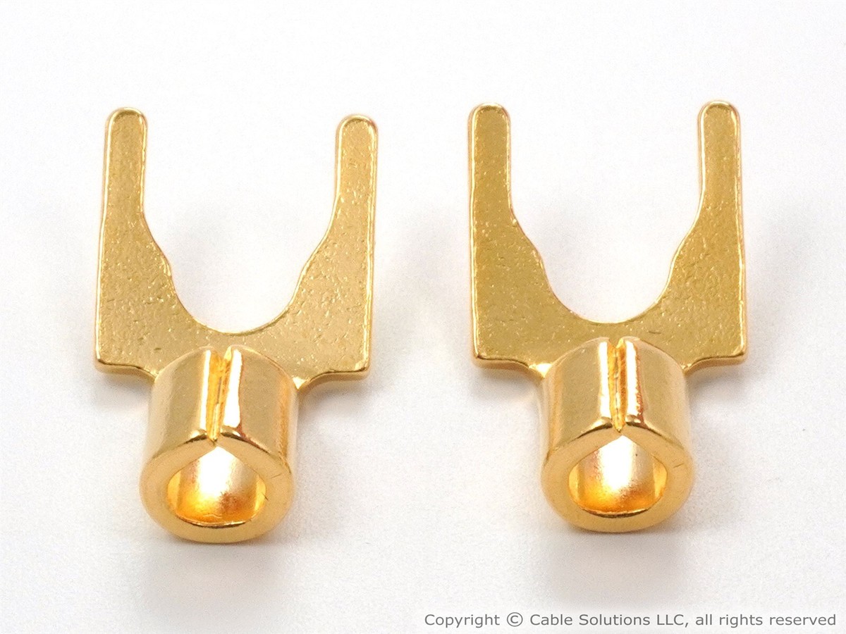 Direct-Gold Angled Spades speaker cable connectors Vampire