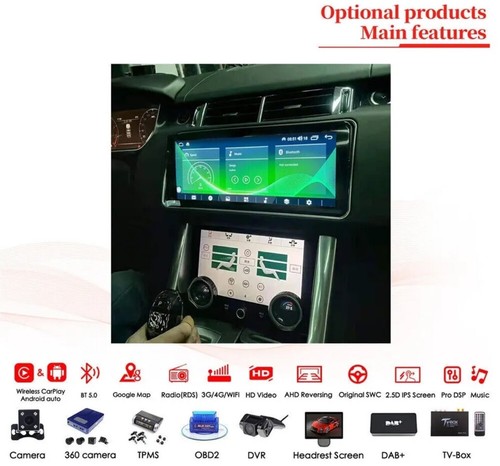 12.3" For Range Rover Sport L494 2014-2017 Android 12.0 Car Radio Stereos 6+128G - Picture 4 of 11