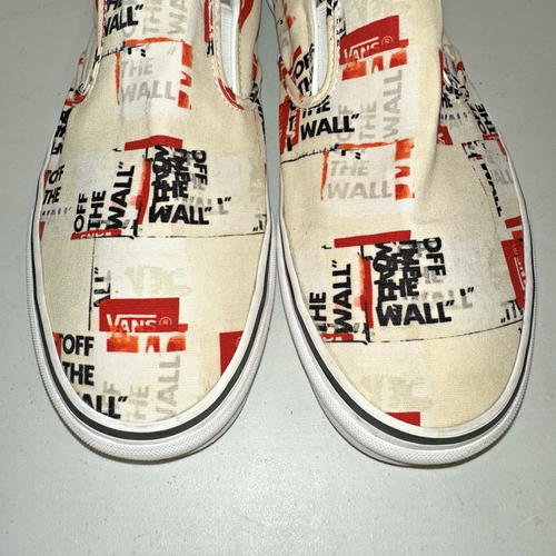 VANS Era PACKING TAPE "OFF THE WALL” Script Mens Sz 13 Canvas Slip On Shoes - Picture 4 of 21