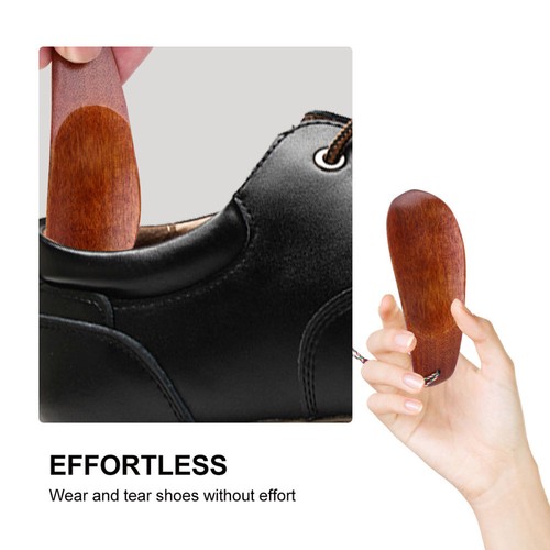 2 Pcs Wooden Shoehorn Flexible Shoe Horn Small Simple Shoe Lifter (Brown) - Afbeelding 9 van 12