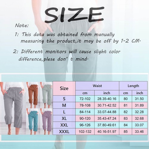 Women's Capri Yoga Pants Loose Drawstring Workout Sweatpants Causal Lounge Pants - Picture 23 of 65