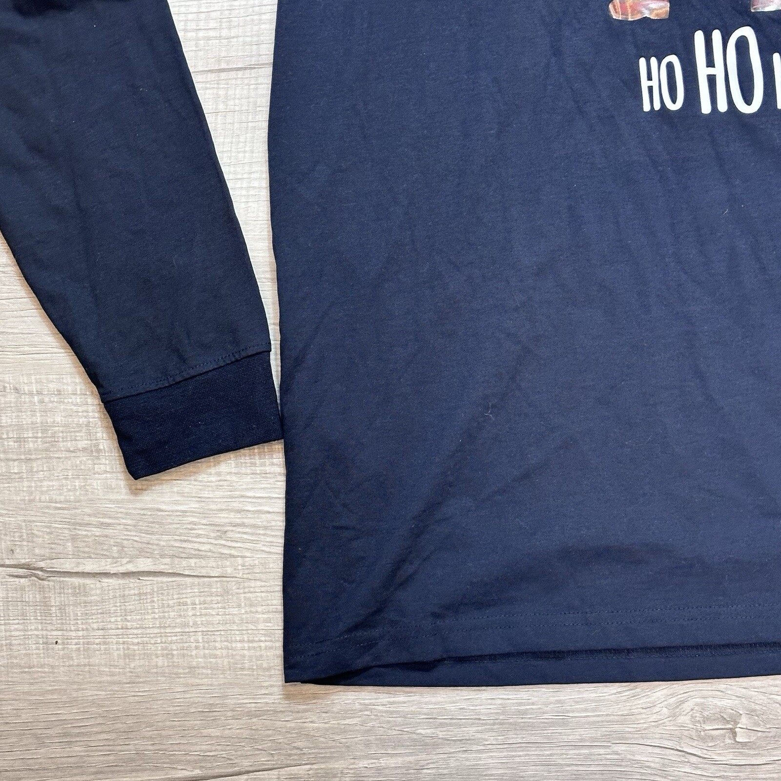 Denim And Flower Men's Size XL Navy Blue Hooded Ho Ho Ho Santa Dabbing T-shirt image 2