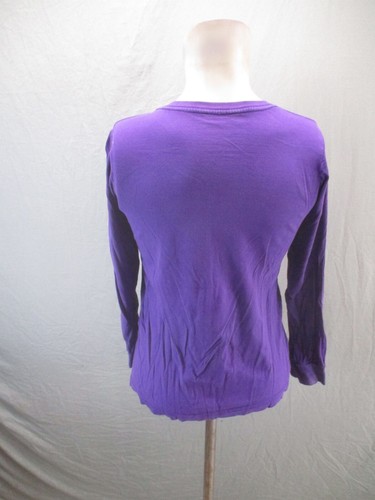 NIKE Size M (10-12) Girls Purple 100% Cotton Long Sleeve Fitted Athletic Top 237 - Picture 4 of 10