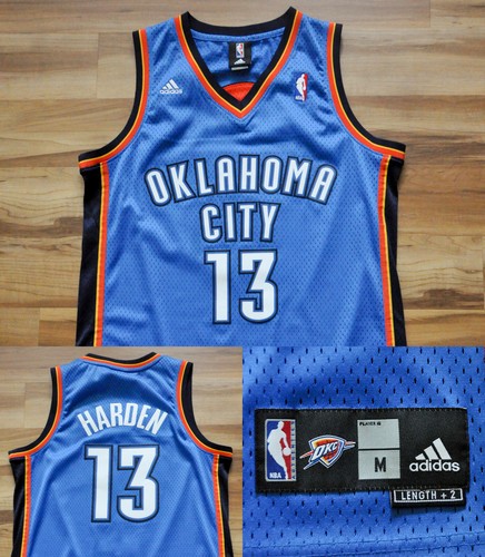 James Harden Oklahoma City Thunder Adidas Jersey Swingman Blue Sewn NBA Men M - Picture 1 of 10