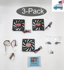 3pack: Evercool 70mm x 10mm 3/4pin 12V Ball Bearing Case Cooling Fan EC7010M12CA
