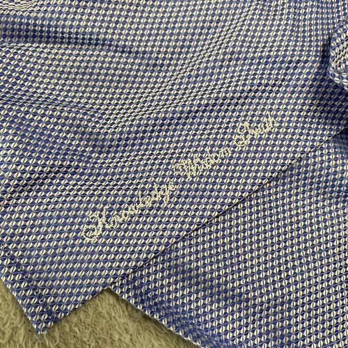 Robert Graham Shirt Mens 16 M/L Blue Skull French Cuff Geometric Read - Picture 9 of 14