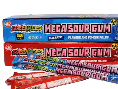 Zed Candy Screamers Mega Sour Gum Rope With Frutti Flavour Powder