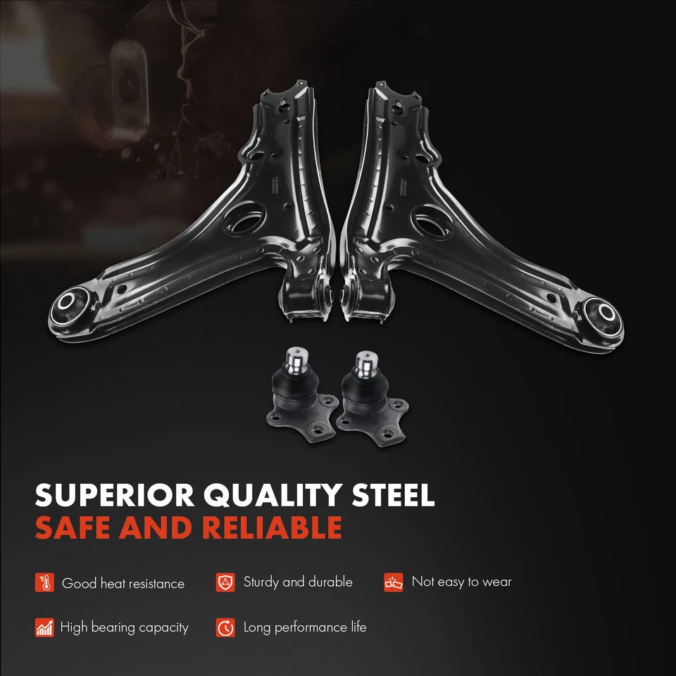 Kit de junta esférica 8 peças braços de controle inferiores dianteiros para Volkswagen Golf Jetta 1993-1998 - Imagem 4 de 4