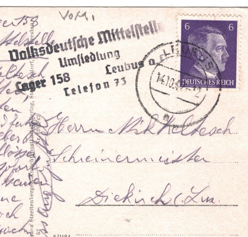 GERMANY Card *Lager 158* VoMi FORCED LABOUR CAMP Leubus 1942 LUXEMBOURG MA838 - Picture 1 of 12