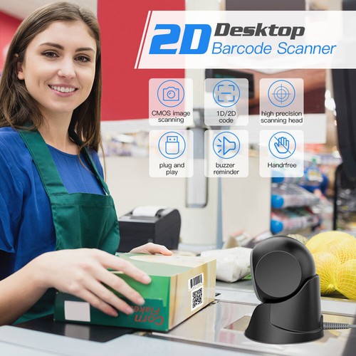 Eyoyo 2D Desktop Barcode Scanner Screen Automatic Sensing 1D QR Code Scanner - Picture 8 of 12