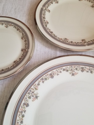 Lenox Lace Point Fine Bone China 5-teiliges Gedeck USA Platinborte TOP! - Bild 3 von 4