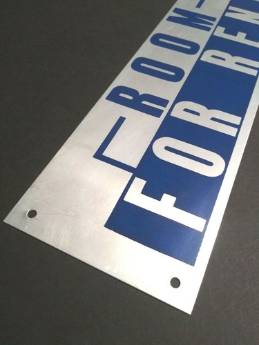 ALQUILER DE HABITACIÓN Letrero de Metal Estilo Retro Vintage 4"h x 14"w con Agujeros - Imagen 2 de 9