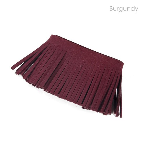 Faux Suede Leather Fringe Tassel Cowboy Trimming,19 Colours,Boho Chic,Craft Trim - Picture 13 of 21