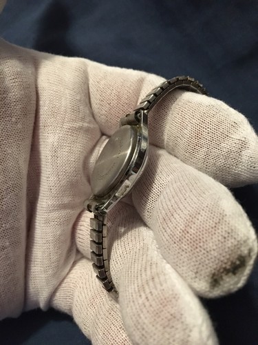 Benrus Damenuhr 17 Jewels silberfarben mit Stretchband Vintage Armbanduhr - Bild 4 von 12