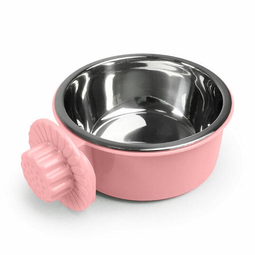 Pet Dog Cage Bowl Puppy Stainless Steel Hanging Food Water Feeder For Crate - Picture 8 of 12