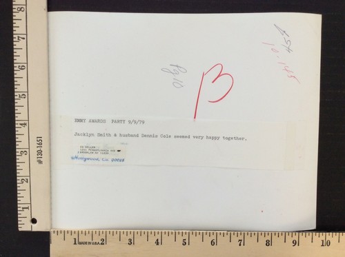 Rare Original VTG 1979 Jaclyn Smith & Dennis Cole Emmy Awards Ed Geller Photo - Picture 3 of 3