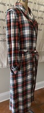 Vintage Rabhor Men's Orlon Rayon Red Plaid Robe Loungewear Small