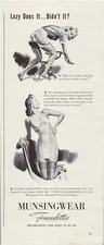 Print Ad Musingwear Foundette 1941 Girdle Pin-Up GGA Half-Page Magazine 5"'x12"