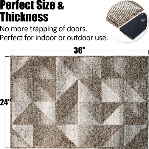 Indoor Doormat 24"x 36" Absorbent Front Back Door Mat Floor Mats Rubber - Picture 2 of 8