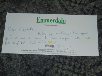 BEN FREEMAN -EMMERDALE - KOMPLIMENTSCHEIN SIGNIERT. (1)