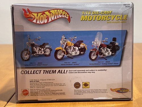 NEW 2001 Harley Davidson Hot Wheels Softail Deuce 1:18 Scale Die-Cast Motorcycle - Picture 5 of 8