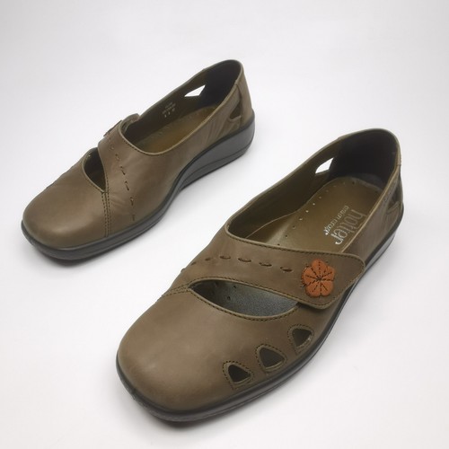 ~ Hotter ~ Bliss ~ khaki ~ flache Damenschuhe mit Riemen ~ UK-Größe 4 ~ im Karton ~ - Bild 9 von 19