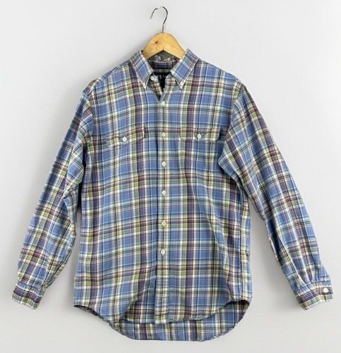 Ralph Lauren Herren Hemd Gr. M Designer Blau Kariert Langarm Knopf Preppy - Bild 2 von 11