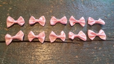 10 kleine rosa Schleifen Set basteln 4cm Schleifchen Verzieren Applikation Nähen