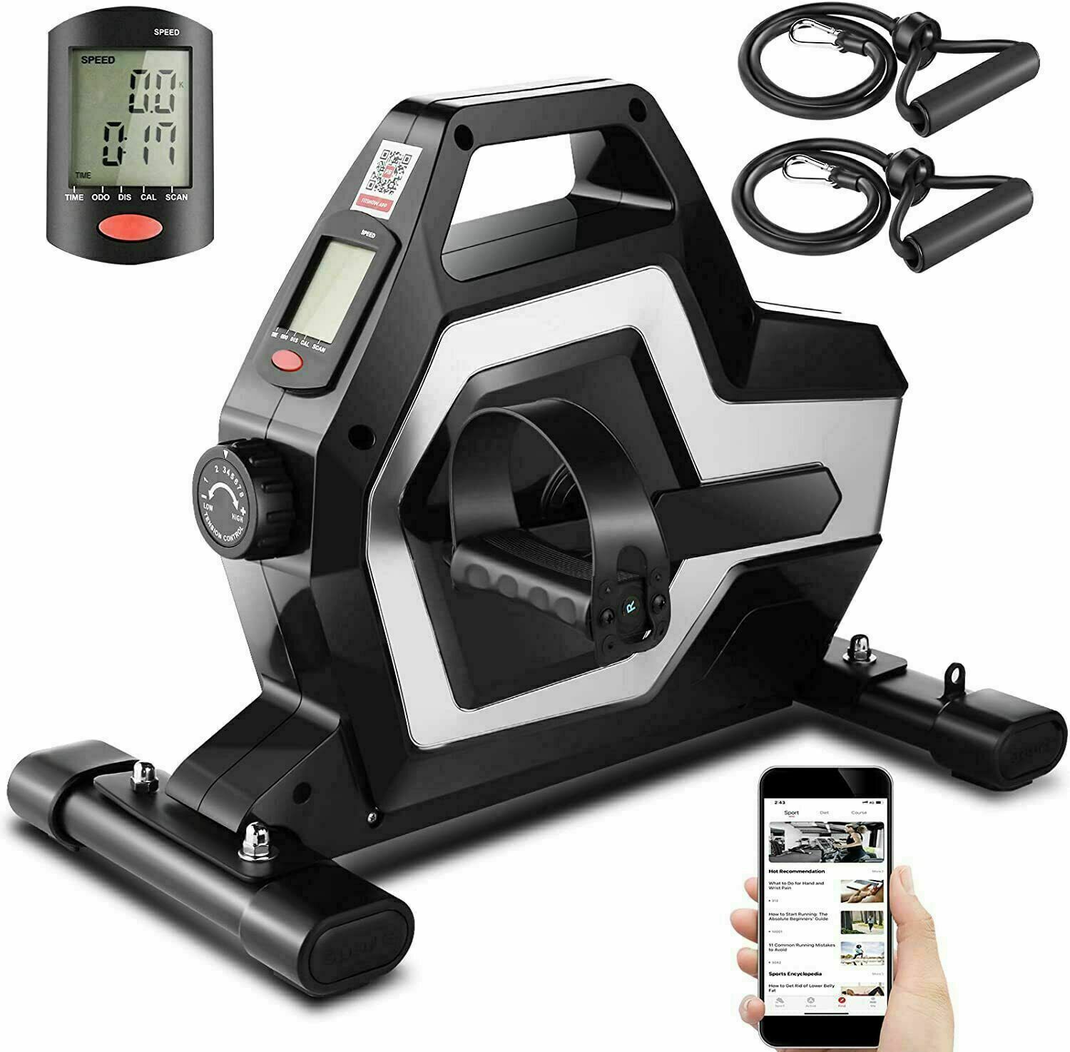 Mini Exercise Bike Under Desk Cycle Pedal Exerciser Lcd Display Best For U 2022~