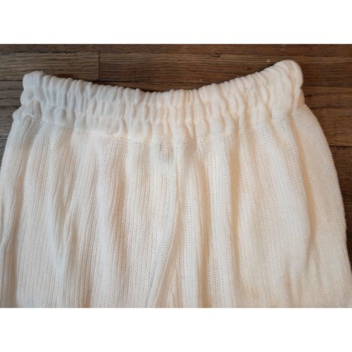 Free People Medium Boho Beach Knit Lounge Comfy Casual Beach Pants Cream - Picture 6 of 10