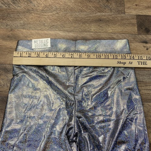 Leggings medianos de plata plata activa metálica ajustados de plata rosa nuevo con etiquetas - Imagen 9 de 10