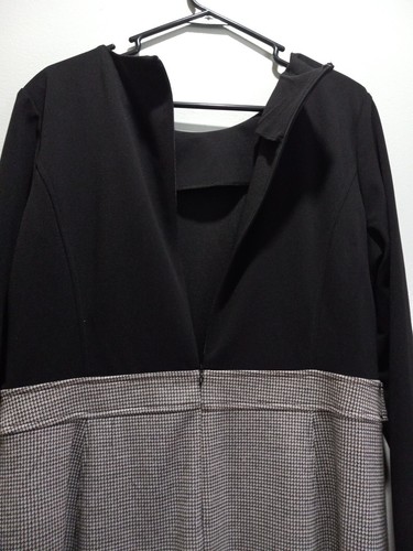 DKNY STRETCH JEWEL NECKLINE LONG SLEEVE HOUNDSTOOTH SKIRT SHEATH DRESS SIZE 14 - Picture 8 of 10