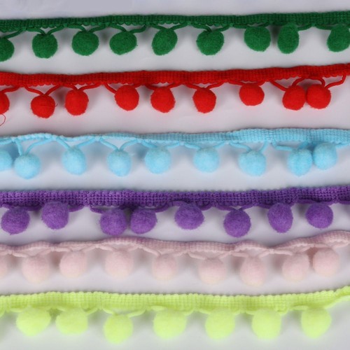 Satin Lace Ribbon 5 yard 20mm Pom Pom Trim Ball Fringe Lace Ribbons Cloth Sewing - Bild 1 von 32