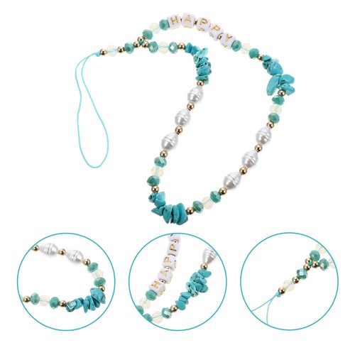 Phone Beads Chain Keychain Delicate Phone Rope Beads Phone Wrist Chain - Zdjęcie 4 z 7