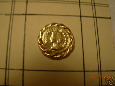 Elizebeth11 DESIGNER METAL BUTTON LOT Coin Button 3/4" Gold Fin Shank 12 pc - Picture 1 of 1