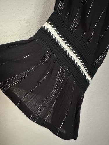 LoveStitch Dress Empire Waist Bohemian Button Front A-Line Maxi, M. Goth, witchy - Picture 7 of 13