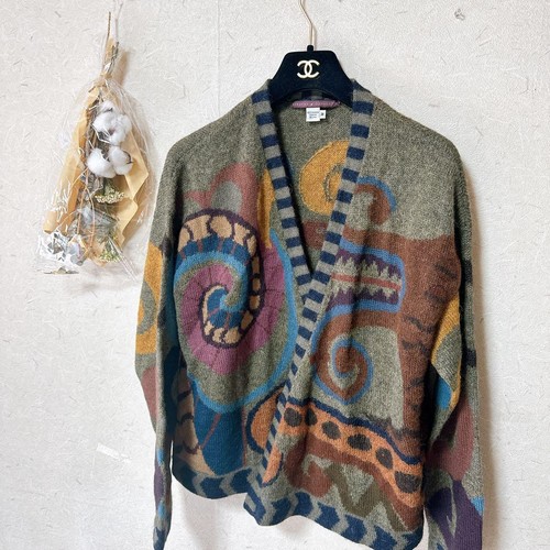 Peruvian Connection Alpaca 100% Cardigan Vintage Wool M Size - Picture 2 of 7