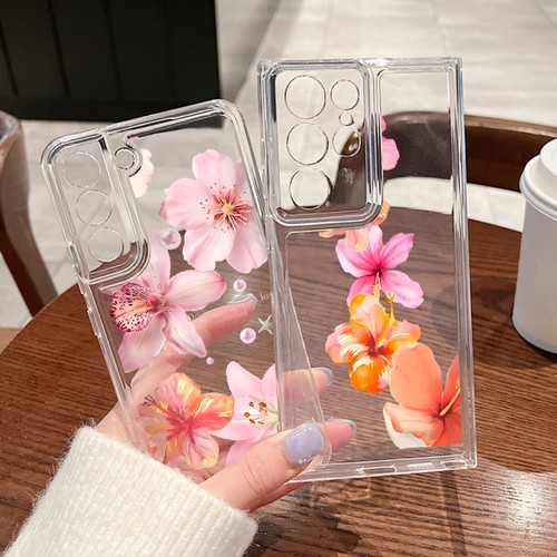 For Samsung S25 Ultra S24 S23 A26 A16 A15 A55 Shockproof Clear Flower Case Cover - Picture 6 of 18