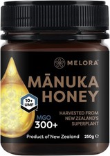 Melora Genuine Manuka Honey - 10+UMF - 300 MGO, 250g - High Strength Honey - 10