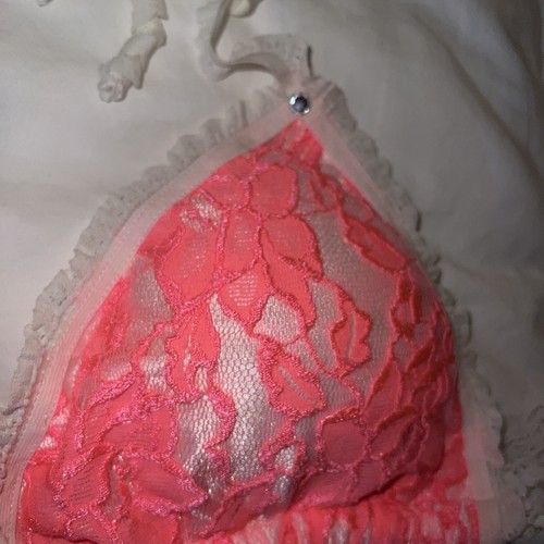 New Water Candy Neon Rare Vintage bikini top L sexy Y2K padded Bows Gems push up - Picture 9 of 24