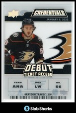 2022 UD CREDENTIALS BRAYDEN TRACEY DEBUT TICKET ACCESS ACETATE ROOKIE RC /249