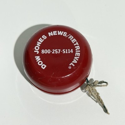 Vintage Dow Jones News/Retrieval YoYo Dow Jones Software Advertising 2  Red