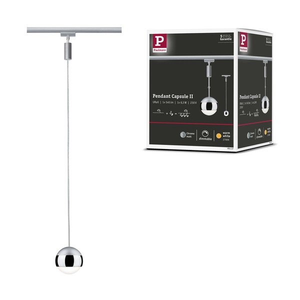 Urail Pendel Capsule II 439Lm 6,3W 2700K Dimmbar 230V Chrom Matt, Chrom-image