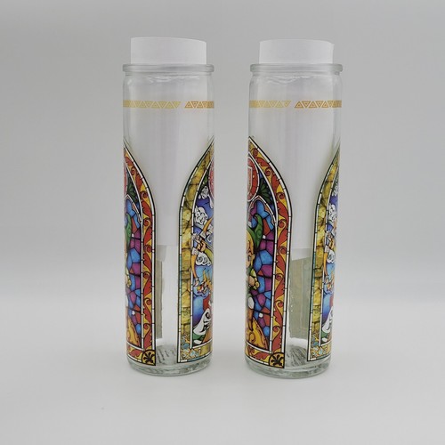 Lot of 2 Legend of Zelda Link Tall Glass Candle Holder Reverse Design Nintendo - Picture 5 of 15