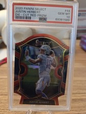 2020 Panini Select - Concourse Justin Herbert #44 Red Prizm Die-Cut (RC)
