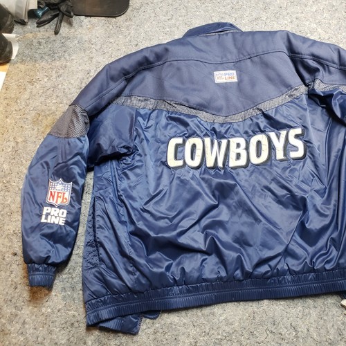 Vintage 90s Dallas Cowboys Puffer Jacket Rare Tuck Hoodie Logo Athletic Men XL - Picture 2 of 13