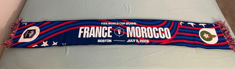 FIFA 2026 World Cup Quarterfinal Match Day France vs Morocco Scarf Boston