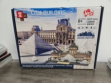 Lezi City Architecture Building Blocks Set Louvre Museum Bricks Model Toys